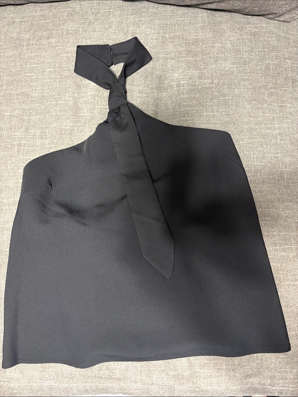 Black Halter Neck Tie Top